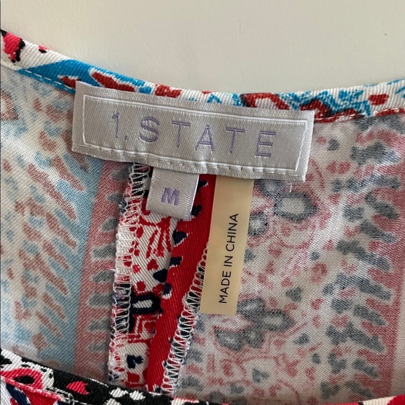 1. State Multicolor Patterned Top - Picture 2 of 3